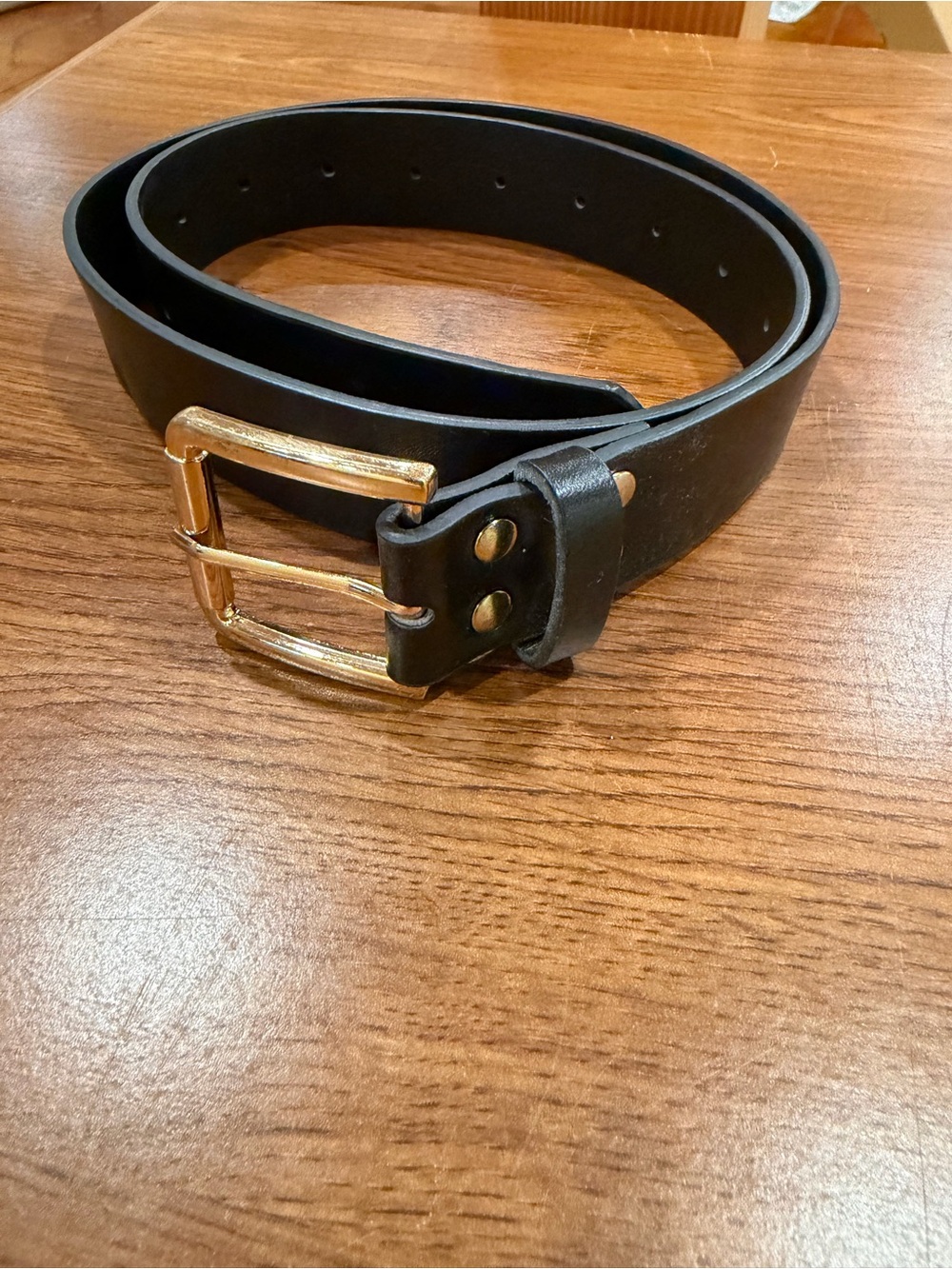 Classic Black women’s Belt with Gold Buckle